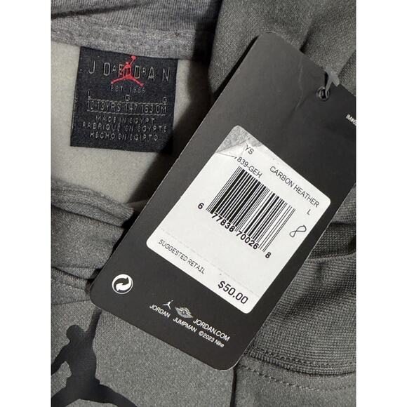 Air Jordan Dry-Fit Youth Core Performance Thermal Hoodie - Grey L NEW MSRP $50 - Picture 2 of 5